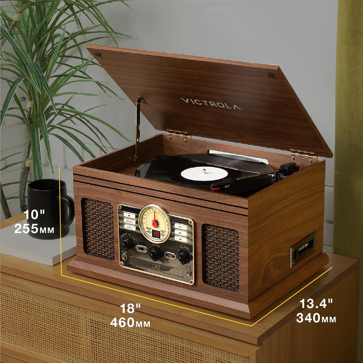 Victrola Quincy - 6-in-1 Bluetooth Record Player - Grey
