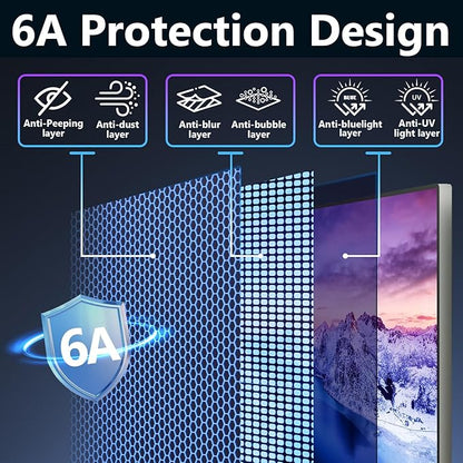 Magnetic Computer Privacy Screen Shield 23 Inch for Frameless Monitor Thin Bezel 16:9 Widescreen, Hanging Removable Anti Blue Light Privacy Filter Protector Eye Protection