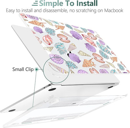 TWOLSKOO Compatible with M4 MacBook Air 13.6 inch Case 2025-2022 Release M4 A3240 M3 A3113 M2 A2681, Plastic Hard Shell & Keyboard Cover & Type C Adapter & Screen Protector, Colorful Shells