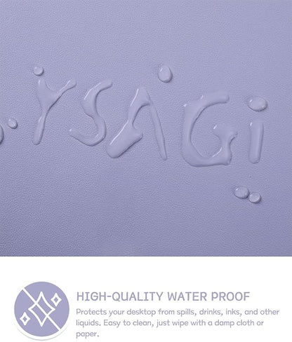 YSAGi Non-Slip Leather Desk Pad L Size, Waterproof Laptop Computer Desk Keyboard Mat, Table Protector Blotter Mat, Large Mouse Pad for Office/Work/Home/Decor(Lavender, 35.4" x 17")