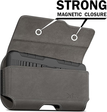 DeBin Holster for Samsung Galaxy Ultra Models s25 s24 s23 s22 s21, Note 20, A13, A32, A02s A03s, A12 A11 A71 A13 Cell Phone Belt Holder Clip Case Pouch Cover (Fits Protective Case on) Pewter