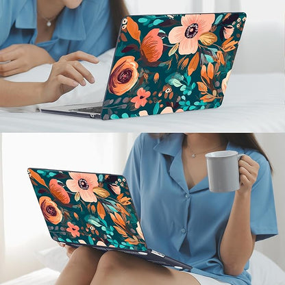 Mektron for 2025 M4 MacBook Air 13.6 Inch A3240 Case Fits 2023 A2681 M2 2024 A3113 M3 Chip with Liquid Retina Display Touch ID, Printed Plastic Hard Shell Cover for MacBook Air 13.6", Abstract Florals