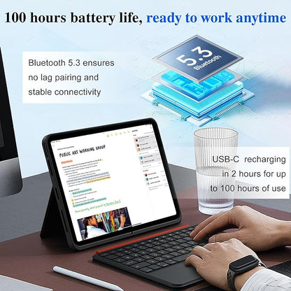 WIWU for iPad Keyboard Case 11 Inch A16 11th /10th Gen 3 in 1 Magnetic Detachable Case Keyboard Adjustable Stand Backlit Keys with Touchpad (Black, for iPad 11/10/Air 5/4/11"(M2/M3) Pro 11" 4/3/2/1)