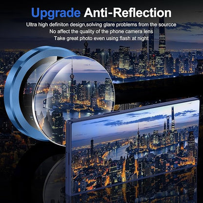 for Samsung Galaxy Z Fold 7 Camera Lens Protector, Individual Metal Ring Tempered Glass Lens Cover, [Strong Adsorption] Scratch Resistant Ultra-Thin HD Clear Lens Cover, 1 Set-Deep Blue