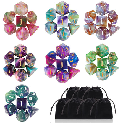 49Pcs Polyhedral Dice Set- DND Dice with 7 Storage Pouch