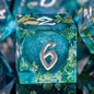 ARUOHHA DND Resin Dice Set 7Pcs Handmade Glitter Inclusions Sharp Edge Dragons Dice with Box, Role Playing Game RPG Lightning Polyhedral Dungeons D and D Dice Set