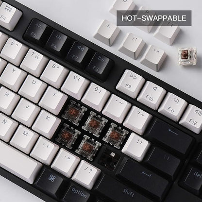Keychron C1 Wired Mechanical Keyboard TKL, RGB Backlit with Double-Shot ABS Keycaps, 87 Keys Hot-Swappable Pre-lubed Tactile Switch Compatible with Mac Windows