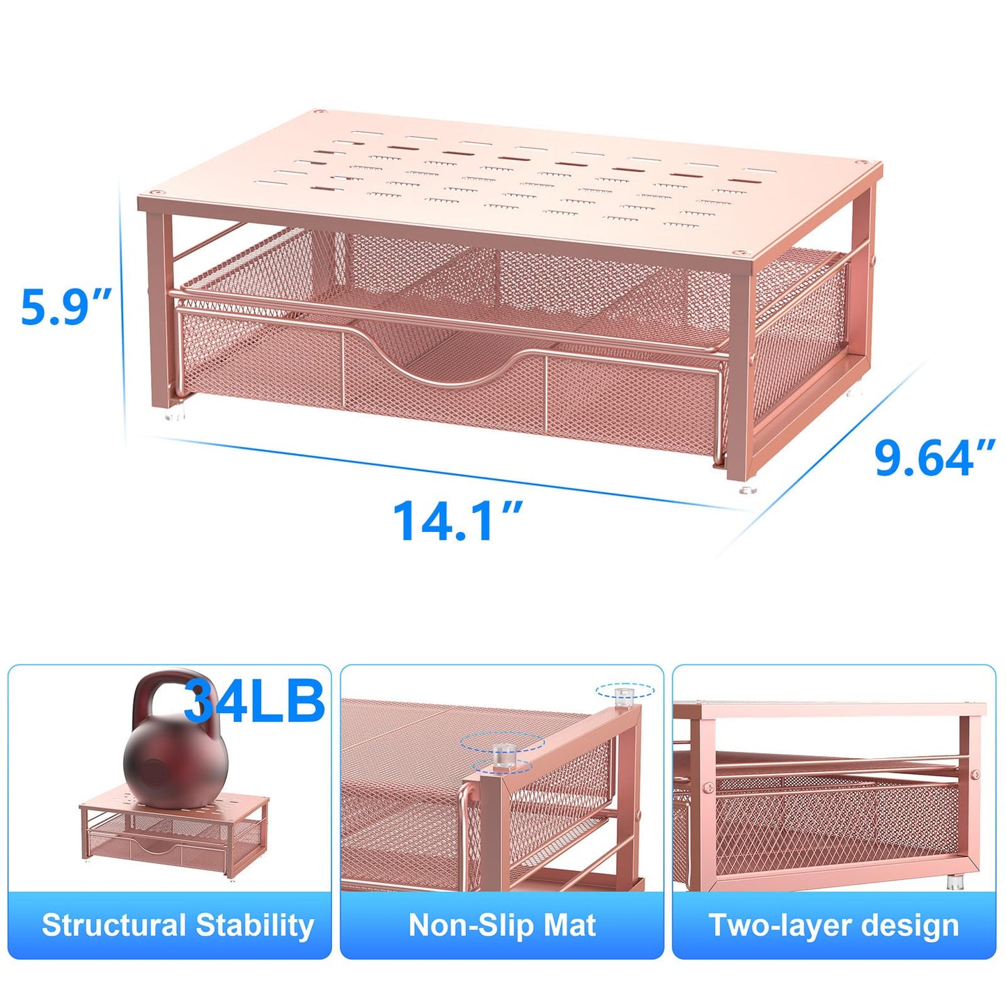 gianotter Computer Monitor Stand Riser with Drawer