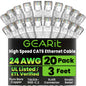 GEARit Cat6 Patch Cables Cat 6 Ethernet Cable 1 ft 20-Pack Purple