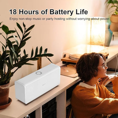 DOSS SoundBox Ultra Bluetooth Speaker with 2.1 Channel Audio, 80W Superior Sound with Deep Bass, Two DSP Technologies, 18H Playtime, BT 5.3, Wireless for Home, Office, Room-White