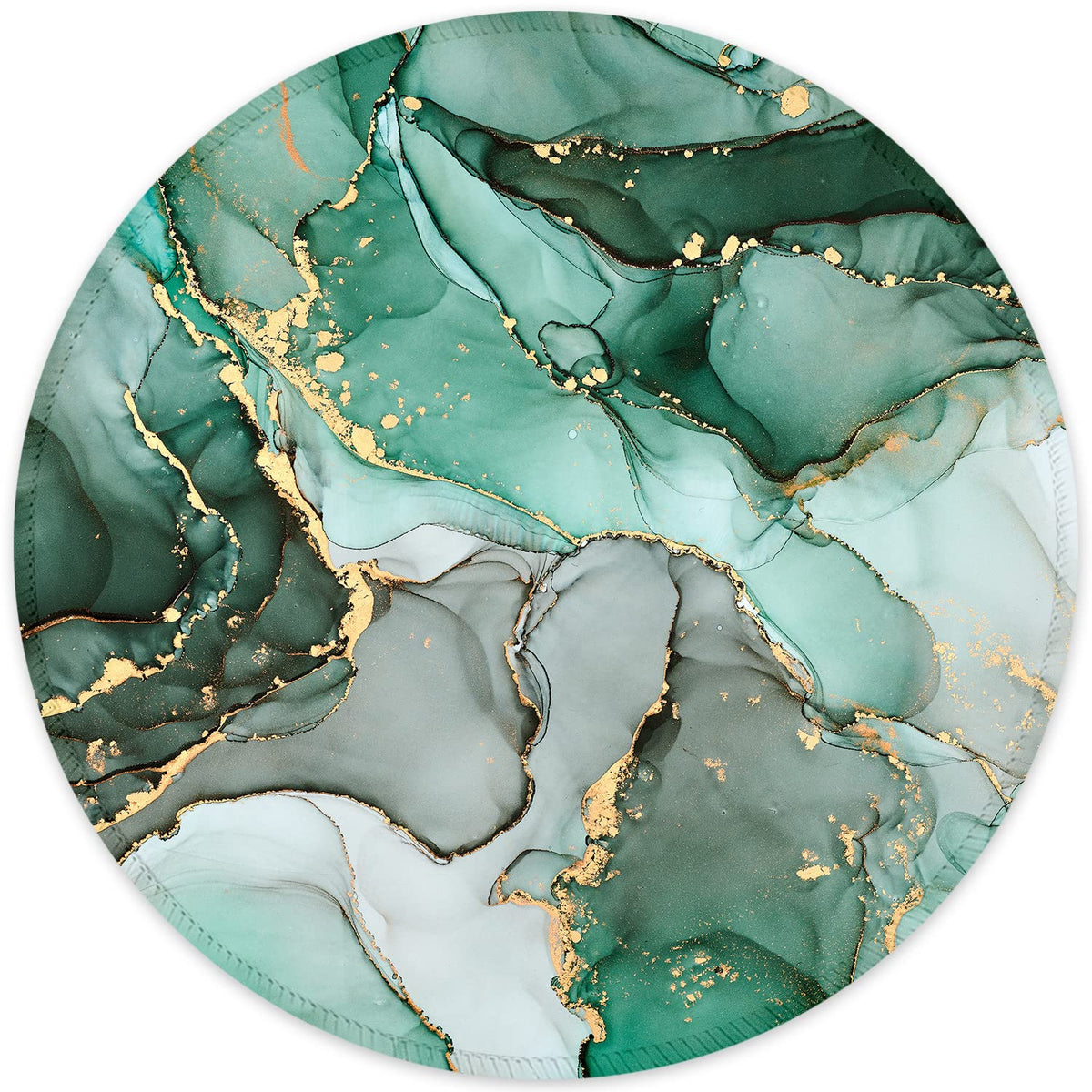 ITNRSIIET Round Mouse Pad with Stitched Edge Premium-Textured Waterproof Non-Slip Rubber Base Desktop Protection Mat Diameter 8.7 inches, Rose Gold Marbling