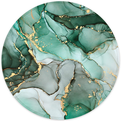 ITNRSIIET Round Mouse Pad with Stitched Edge Premium-Textured Waterproof Non-Slip Rubber Base Desktop Protection Mat Diameter 8.7 inches, Rose Gold Marbling