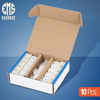 Everest 90° Angled RJ45 Cat6 Keystone Jacks 10-Pack in Light Almond - Slim Profile Female RJ45 Connectors - Cat 6 Keystone Jack - Compatible with 90° Angled Speed Termination Tool - easyJACK