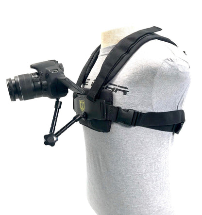 Medusa MED 100 Adjustable Body Vest for GoPro & DSLR with Friction Arm – Front & Back Camera Mounting Plates, Extra Accessories Support