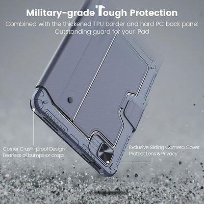 Nillkin iPad Pro 11(1st/2nd/3rd/4th Gen) & iPad Air 5th/4th Generation Case with Keyboard, Magic Trackpad, Rugged Case with Detachable Keyboard, 7 Backlight Colors, Portrait/Landscape Modes, Gray