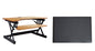 Rocelco 32" Height Adjustable Standing Desk Converter - Sit Stand Computer Workstation Riser - Dual Monitor Retractable Keyboard Tray Gas Spring Assist - Black (R EADRB2)