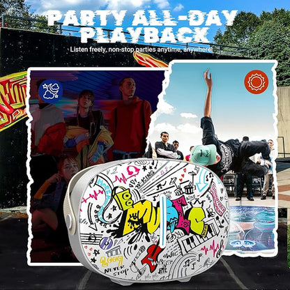 W-KING Portable Loud Speakers Bluetooth Wireless, T8II 96W Peak Powerful Outdoor Party Large Bluetooth Speaker Boombox with 2 Subwoofers, Heavy Bass, Fast Charging, BT5.4, USB Playback, AUX, Lights