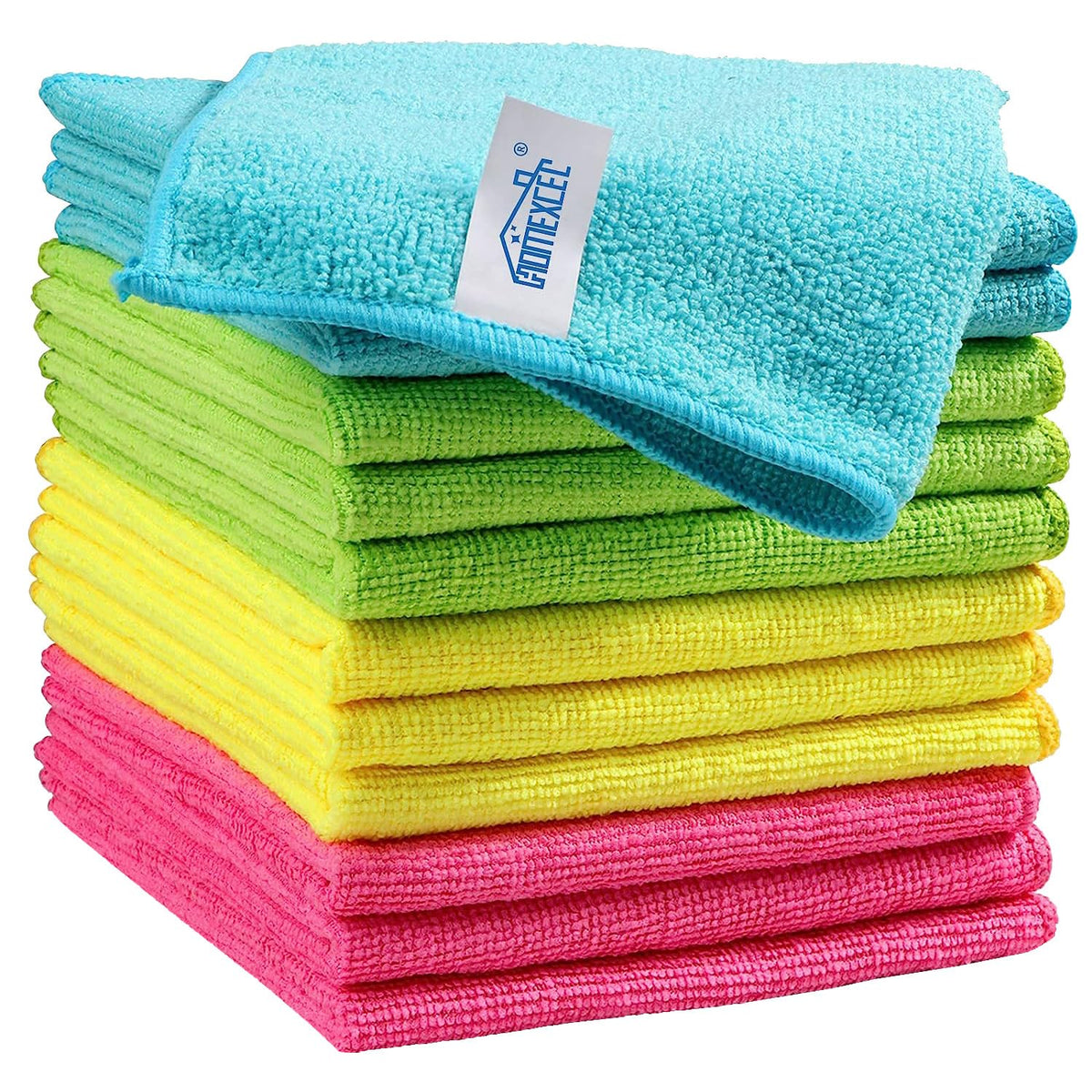 HOMEXCEL 100PK Microfiber Cleaning Cloth, Cleaning Rag for Home, 11.5x11.5