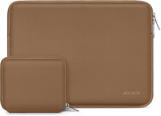 MOSISO Laptop Case 13.3 inch, 13-13.3 inch Laptop Sleeve Bag Compatible with MacBook Air/Pro 13 / Pro 14, HP Dell ASUS Lenovo Notebook, Neoprene Computer Sleeve Bag with Small Case, Mocha