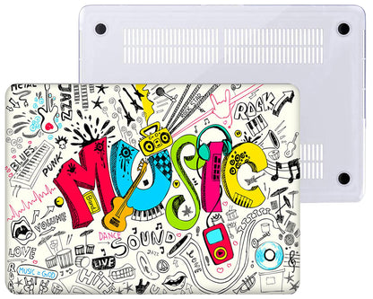 Creativity Music Laptop Shell Compatible with MacBook Air 13 Inch Case 2017 2016 2015 2014 2013 2012 2011 2010 A1466/A1369, AMCJJ Plastic Hard Cover Shell Case & Keyboard Cover &Screen Protector