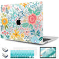 TWOLSKOO Compatible with MacBook Pro 13 inch Case 2023-2016 A2338 M2/M1 A2251 A2289 A2159 A1989 A1706, Plastic Hard Shell Cover & Keyboard Skin & Screen Protector, Colorful Hydrangea