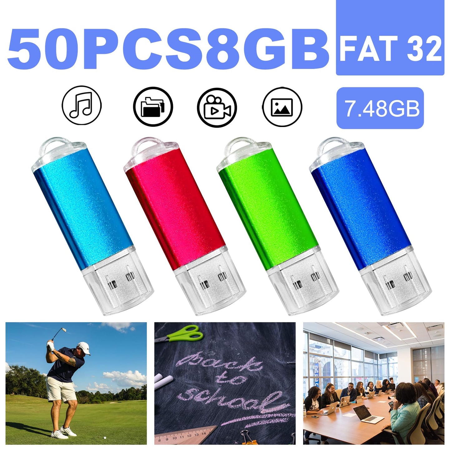 8GB USB Flash Drive Bulk 50 Pack Nicepicten Bulk USB 2.0 Thumb Drive Pack