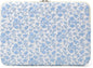 Puffy Laptop Sleeve 13-15.6 Inch Cute Quilted Laptop Protective Case Padded Floral Computer Sleeve for MacBook (B-Blue, 15 Inch)