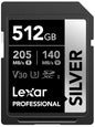 Lexar 256GB Silver SD Memory Card, 225MB/s Read, 4K, V30, U3, UHS-I