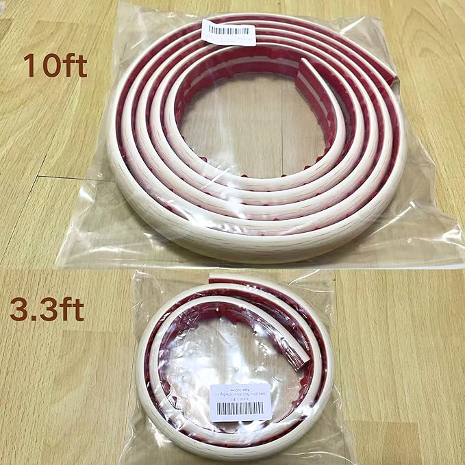 3.3ft Self Adhesive Floor Cord Cover,Heavy Duty Soft PVC Cable Protector and Extension Cord Hider,Cord Management System to Hide Wires on Floor,Cable Cavity:0.61" (W) x 0.32" (H) White