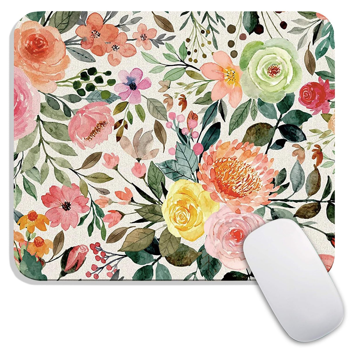 Armanza Square Mouse Pad Apricot Flower, Personalized Premium-Textured Custom Mouse Mat Design, Washable Mousepad Cloth, Non-Slip Rubber Base Computer Mouse Pads for Wireless Mouse