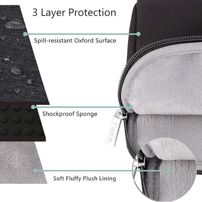Voova Laptop Bag 17 17.3 Inch Waterproof Laptop Sleeve Case with Shoulder Straps & Handle, Computer Case Cover Slim Briefcase Compatible with 17-18” Hp Dell Asus Acer, Black