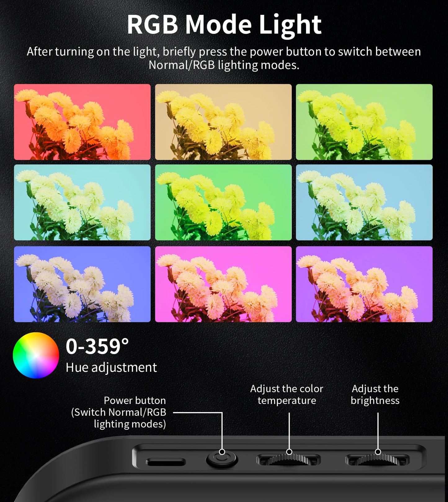 Magnetic 6000mAh Selfie Ring Light for iPhone 448LED RGB Light with Stand