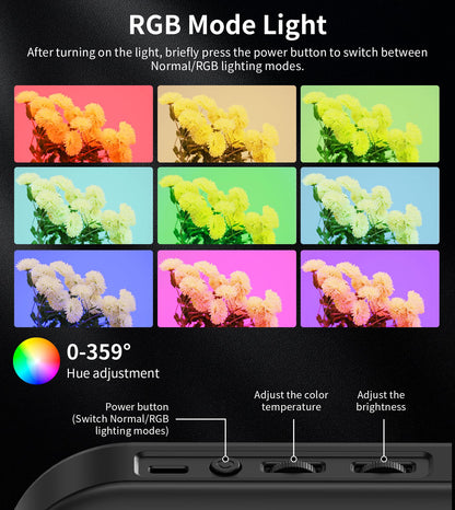 Magnetic 6000mAh Selfie Ring Light for iPhone 448LED RGB Light with Stand