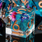 ARUOHHA DND Resin Dice Translucent Sharp Edged Dragons Dice Set, 7pcs Flower Leaf Polyhedral Dungeons D and D Dice RPG Role Playing Game D20 D12 D10 D8 D6 D4