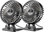 JZCreater USB Desk Fan, Mini Portable, 3 Speeds - Quiet Personal Cooling Fan for Home Desktop Office Travel Bedroom, Deep Black (2Pack)