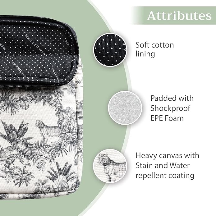 Maison d'Hermine Laptop bag with front pocket Stain and water repellent Cotton canvas