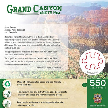 MasterPieces 550 Piece Jigsaw Puzzle For Adults, Family, Or Youth - Grand Canyon North Rim - 18"x24"