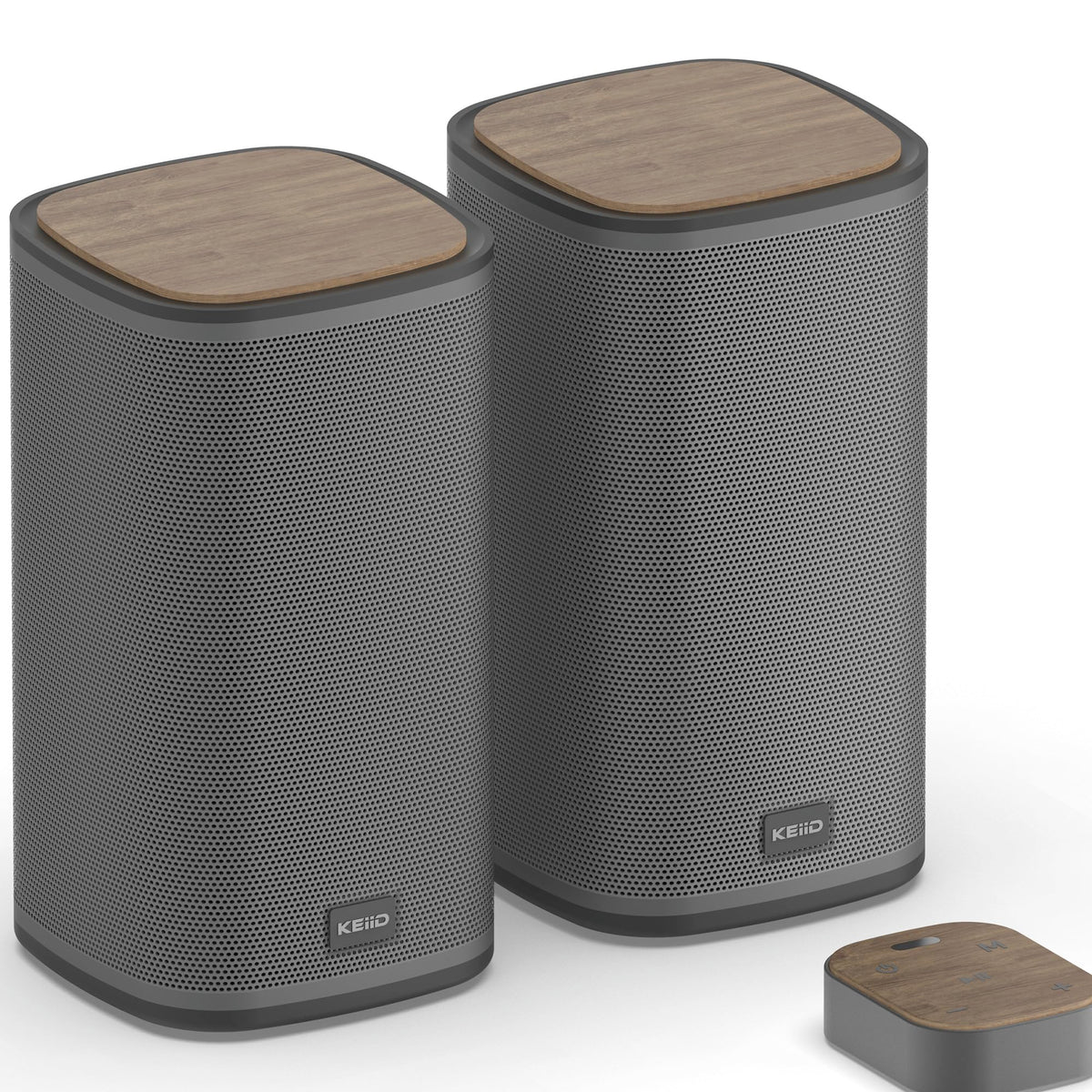 KEiiD Bluetooth Computer Speakers with Wireless Touch Control Pod for PC Laptop/Desktop Wireless Stereo Gaming Speakers, 4 EQ Modes, Aesthetic Style, New Model