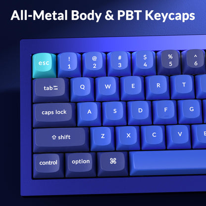 Keychron Q4 Wired Custom Mechanical Keyboard, 60% Layout QMK/VIA Programmable Macro with Hot-swappable Gateron G Pro Brown Switch Double Gasket Compatible with Mac Windows Linux(Navy Blue)