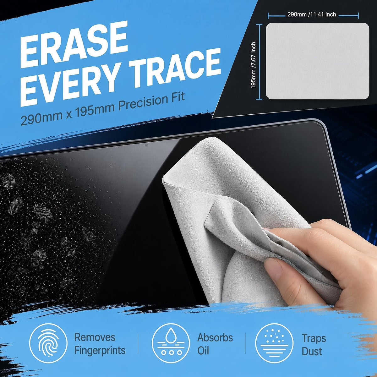 2 Pack 15.3/15.6/16-Inch Laptop Screen Keyboard Imprint Protection Microfiber Liner | Soft Texture Cleaning Cloth | Screen closes fully | Microfiber Liner Cleaning Cloth Best Fit for 15-16" Laptops