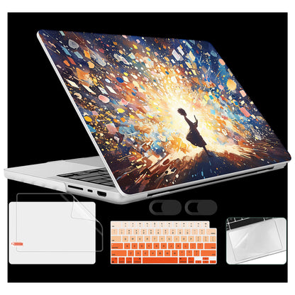 Lepeoac Case for 2026-2021 MacBook Pro 16-inch M5,Colorful Lights & Stars