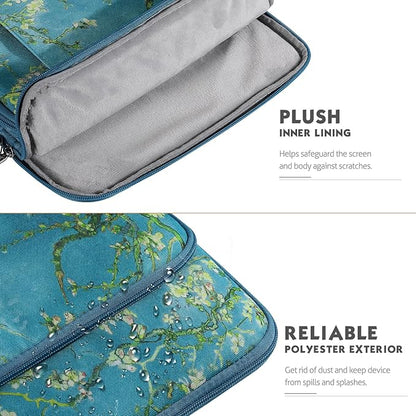MoKo Laptop Sleeve Bag for 13.3-14 Inch, Notebook Carrying Case with Pocket Fits New MacBook Pro M3/M2 14" /13" M2/M1 Pro/M1 Max 14.2 2023-2021/Air 13.6" M2 2022, Surface Pro 9/8 13", Apricot Flower