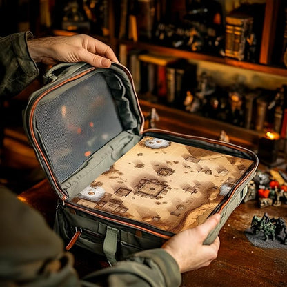 CZYY Foldable Battle Mat with DM Screen, Game Tokens, Dice Set, Markers - 2-Sided Wet & Dry Erase Terrain, Ultimate DND Starter Set, Accessories, Gift for Dungeon Master & Player