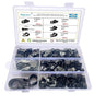 Bigtrans 300 Pcs Nylon Plastic R-Type Wire Clips with Screws 1/4" 5/16" 3/8" 1/2" 3/4" Clamps Fasteners Assortment for Cable Conduit -5 Size -Black