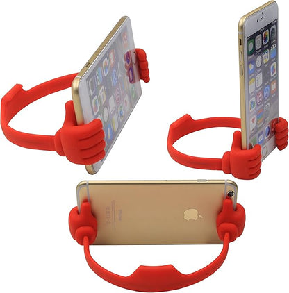 Honsky Cell Phone Stand Holder 2-Pack,Thumbs Up Lazy Phone Stand,Universal Adjustable Flexible Dock for All Phones & Tablets,Cute Stocking Stuffer Gift for Teen Girls,Red