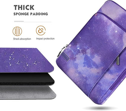 MoKo Laptop Sleeve Bag for 13.3-14 Inch, Notebook Carrying Case with Pocket Fits 13 inch iPad Air M3 2025, MacBook Pro M3/2 14"/13" M2/M1 Max 14.2/Air 13.6, Surface Pro 9/8 13",Purple Starry Sky