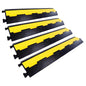 YONSHENG Rubber Cable Ramp Cord Cover Cable Protector Ramps Wire Hose Protective 1 Channel 22000Lbs Load Capacity Traffic Speed Bump for Asphalt Concrete Gravel Driveway Indoor Outdoor, 4 Pack