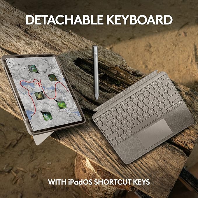 Logitech Combo Touch iPad Pro 11-inch (1st, 2nd, 3rd & 4th gen - 2018, 2020, 2021, 2022) Keyboard Case and Logitech Crayon (USB-C) Digital Pencil (2018 releases and later) - Sand, USA Layout