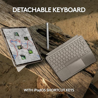 Logitech Combo Touch iPad Pro 11-inch (1st, 2nd, 3rd & 4th gen - 2018, 2020, 2021, 2022) Keyboard Case and Logitech Crayon (USB-C) Digital Pencil (2018 releases and later) - Sand, USA Layout