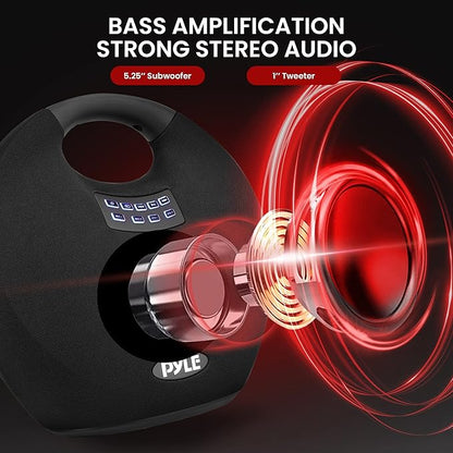 Pyle Wireless Portable Bluetooth Speaker, with Built in Rechargeable Battery, Wireless Microphone, Clear Surround Sound, 220 Watt Waterproof Speaker for Indoor and Outdoor Activities
